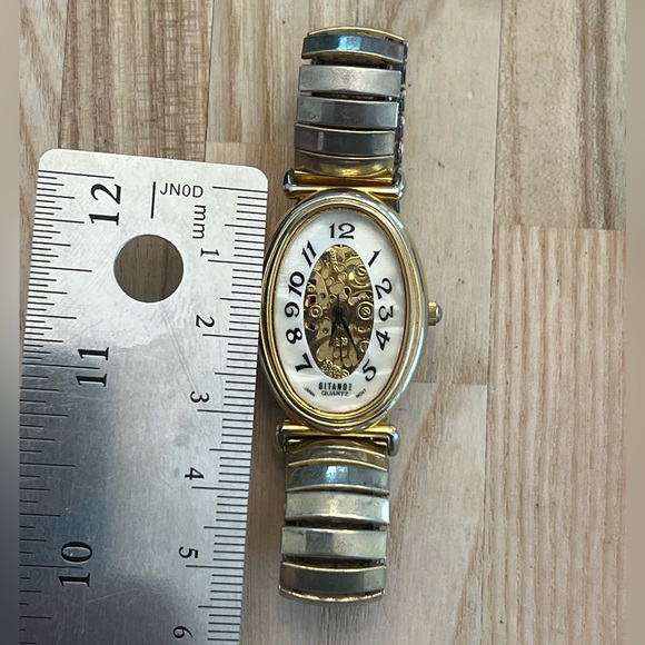 Gitano Ladies Watch Two Tone Stretch Bracelet Gorgeous Open Gear Dial - Picture 9 of 9